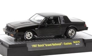 M2M-31500-MJS70 - BUICK Grand National - Custom 1987 Zwarte BUICK TURBOCHARGED in blisterverpakking