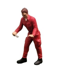 ATLAN32009_ROUGE - Mechanieker in rode overall met sleutel