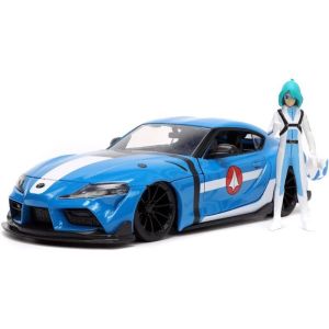 JAD33676 - TOYOTA Supra 2020 con figura Max STERLING ROBOTECH blu