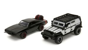 JAD34252 - JEEP Wrangler grijs en DODGE Charger Off-Road zwart FAST & FURIOUS