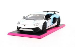 JAD35536 - LAMBORGHINI Aventador SV wit en blauw - PINK SLIPS