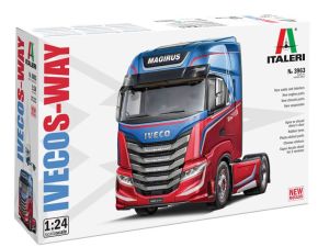 ITA3963 - IVECO S-Way 4x2 Rood en Blauw MAGIRUS Om te monteren en te schilderen