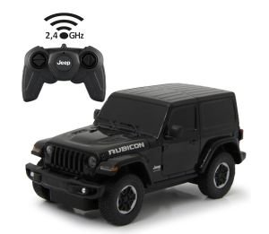 JAM405196 - Jeep Wrangler JL Zwart (getinte ruiten) - Radiografisch bestuurd