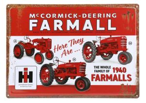 42051 - Metalen bord voor de familie FARMALL, 1940 - 43x30 cm