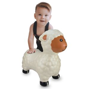 JAM460590 - Wit schaap stuiterdier met pomp