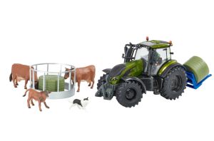 BRI43323 - VALTRA Olijfgroen metallic met voederbak en balenlader