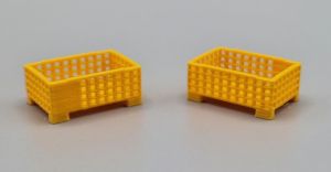 MSM5471/04 - 2 gele palletdozen van draadgaas met halve hoogte - L.24 x B.16 x H.10,3 mm
