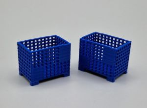 MSM5471/07 - 2 blauwe draadgaas palletdozen - L.24 x B.16 x H.19,4 mm