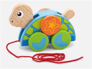 VIG50080 - Houten schildpad om te trekken