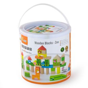 VIG50286 - Vat van 50 houten kubussen in de dierentuin