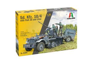 ITA6395 - Militair voertuig Sd.kfz 10/4 met Flak 30 en bemanning om te monteren en te schilderen