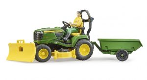 BRU62104 - Tuinieren met JOHN DEERE maaier tractor; aanhanger