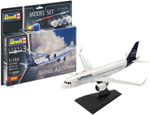 REV63942 - Modelset Airbus A320 neo Lufthansa met schilderij om in elkaar te zetten