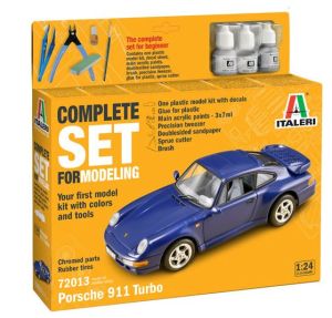 ITA72013 - Starterkit - PORSCHE 911 blauw om te monteren en te schilderen