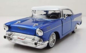 MMX79030BLEU - CHEVROLET BelAir 1957 coupé Blauw met wit dak