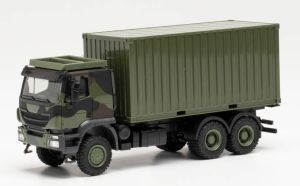 HER746793 - IVECO Trakker 6x6 drager met 20 voet container Camouflage