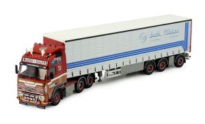 TEK82922 - VOLVO FH16 Globettroter 6x2 met 3-assige NIELSEN BRDR huiftrailer.