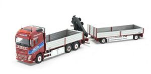 TEK86950 - VOLVO FH04 Globetrotter 6x2 bakwagen met loskraan en SIDLER-aanhanger