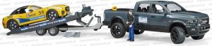 BRU2504 - DODGE RAM 2500 Power Wagon met aanhanger en Roadster Racing teamauto