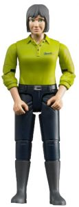 BRU60405 - Donkerharige vrouw met groen shirt en donkerblauwe broek Schaal: 1/16