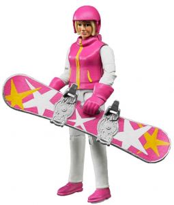 BRU60420 - Vrouw op snowboard met accessoires