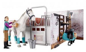 BRU62506 - Stalbox met paard; ruiter en toebehoren