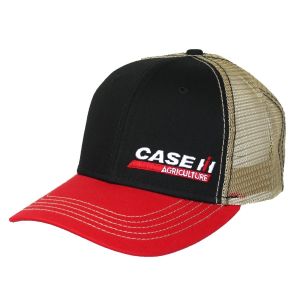 CASCNH102 - Beige; zwarte en rode pet met CASE IH-logo
