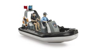 BRU62733 - Opblaasbare politieboot met politieagent, duiker en toebehoren