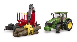 BRU3154 - JOHN DEERE 7R350 met boomstammentrailer