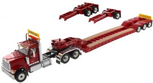 DCM71016 - INTERNATIONAL HX520 6x4 rood en XL120 dieplader aanhanger