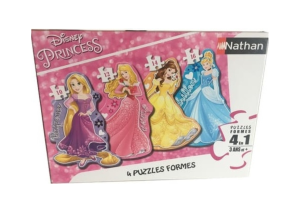 NAT86205 - 4 puzzels - 10; 12; 14 en 16 stukjes - De prinsessen - 36 x 26 cm