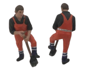 ADF32146 - Bouwplaatskarakter met schop