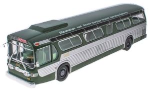 G1255073 - NewYork GENERAL MOTORS Neew Look Fishbowl TDH 5301 1965 groen en grijze Amerikaanse stadsbus