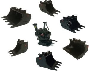 GF108-SET2 - OILQUICK OQTR-33 Tiltrotatorset met grijper en diverse bakken voor graafmachines van 24 tot 33 ton