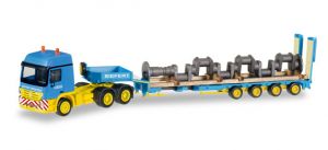 HER306973 - MERCEDES BENZ Actros S SZ 6x4 en dieplader aanhanger 4 assen met belading