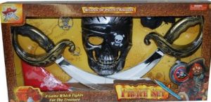 LPE50532 - Piratenset met een masker; 2 sabels en accessoires