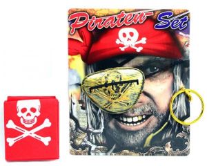 LPLI2200 - Piratenpakket met ooglapje; oorbel en bandana