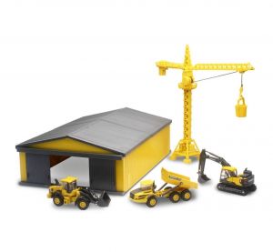 NEW32105 - Bouwplaatsbak met VOLVO-machines