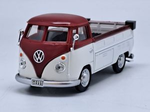 CAR13456 - VOLKSWAGEN Type 1 Bus Pick-up Bordeauxrood en Wit