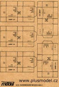 PLS009 - 5 miniatuur dozen van het Amerikaanse leger om in elkaar te zetten voor diorama afmetingen van een doos 2 x 2 x 1cm
