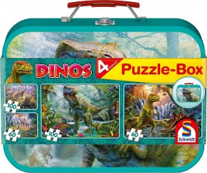 SCM56495 - 2 legpuzzels van 60 stukjes en 2 legpuzzels van 100 stukjes - DINOSAURES