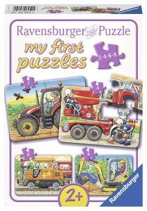 RAV069545 - 4 puzzels - 2;4;6;8 stukjes - Voertuigen
