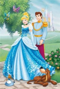 RAV09469/01 - Puzzel - 54 stukjes - Disney Princess - Assepoester en haar charmante prins - 13;2 x 19;8 cm
