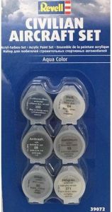 REV39072 - Acrylverfset voor civiele vliegtuigen 6 kleuren pot van 5 ml
