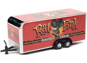 AWSP093 - Gesloten aanhangwagen 2 assen Rat Fink rood