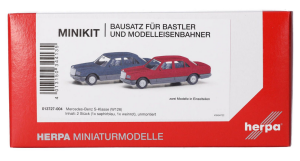 HER013727-004 - MERCEDES BENZ Klasse S W126 blauw en rood - 2 delen om in elkaar te zetten