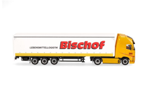 HER319348 - VOLVO FH GL XL electric 4x2 met schuifzeiloplegger met laadklep 3 assen BISCHOF