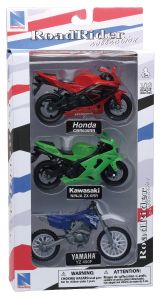 NEW67015B - Set van 3 HONDA KAWASAKI en YAMAHA motorfietsen