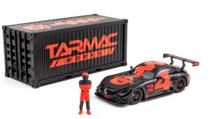 T64-008-4A4R - MERCEDES AMG GT3 #4 2018 met container en figuurtje, zwart en rood