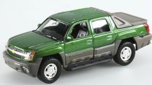 WEL11355 - CHEVROLET Avalanche dubbele cabine pick-up groene wrijving speelgoed beschadigde doos